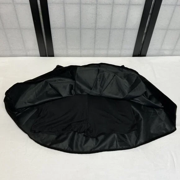 Velveteen Wide Waistband Poufy Gathered Mini Skirt Attached Shorts Skating Cheer - Picture 12 of 13